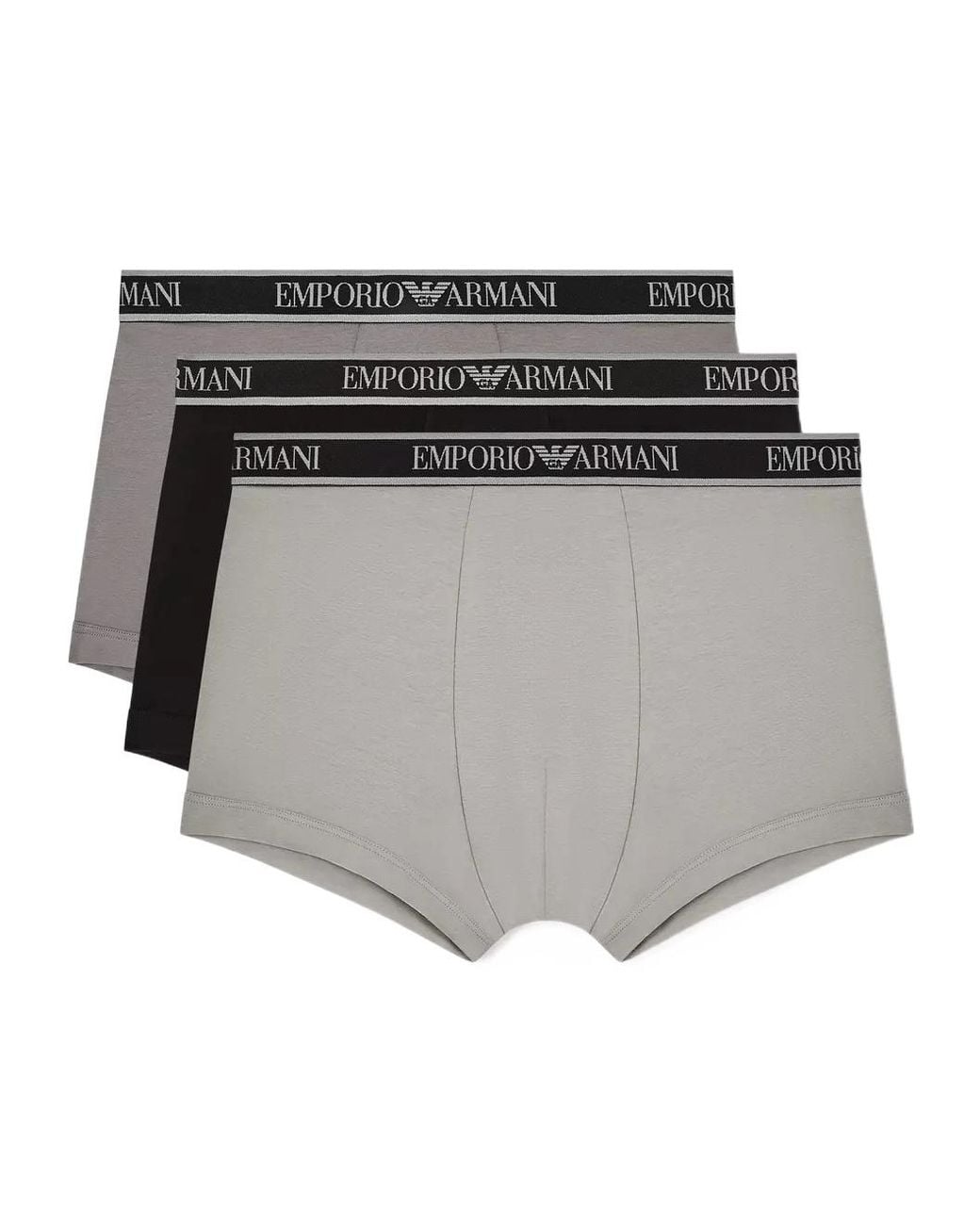 Emporio Armani Gray Core Logo Boxers 3-Pack for men