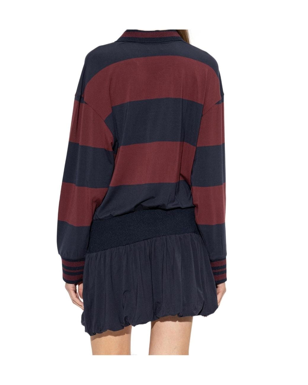 Off-White c/o Virgil Abloh Blue Striped Interlock Polo Minidress