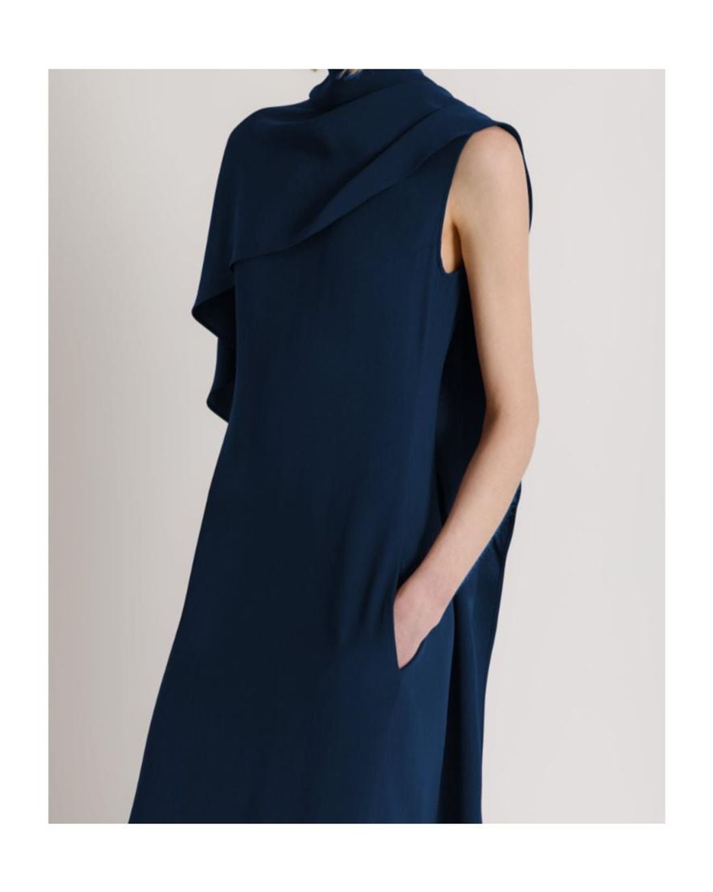 Alberta Ferretti Blue Long Dress With Cape Detail And Back Bow