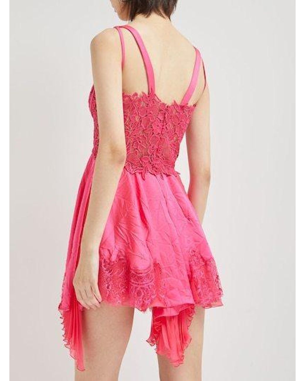 Versace Pink Lace Mini Dress
