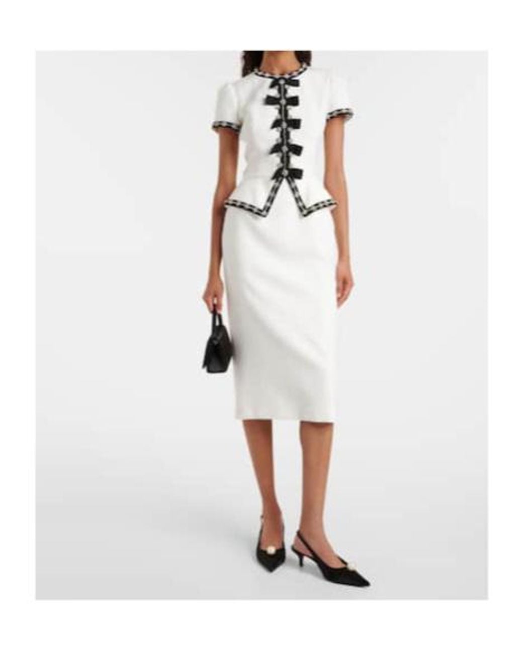 Jenny Packham White Bisou Crystal-Embellished Midi Dress