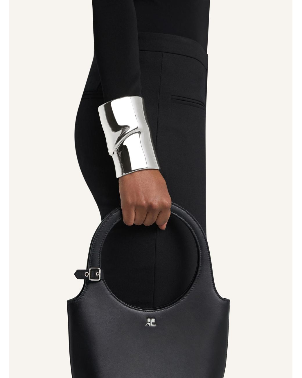 Courreges White Courrèges Melting-Effect Wide-Band Cuff Bracelet