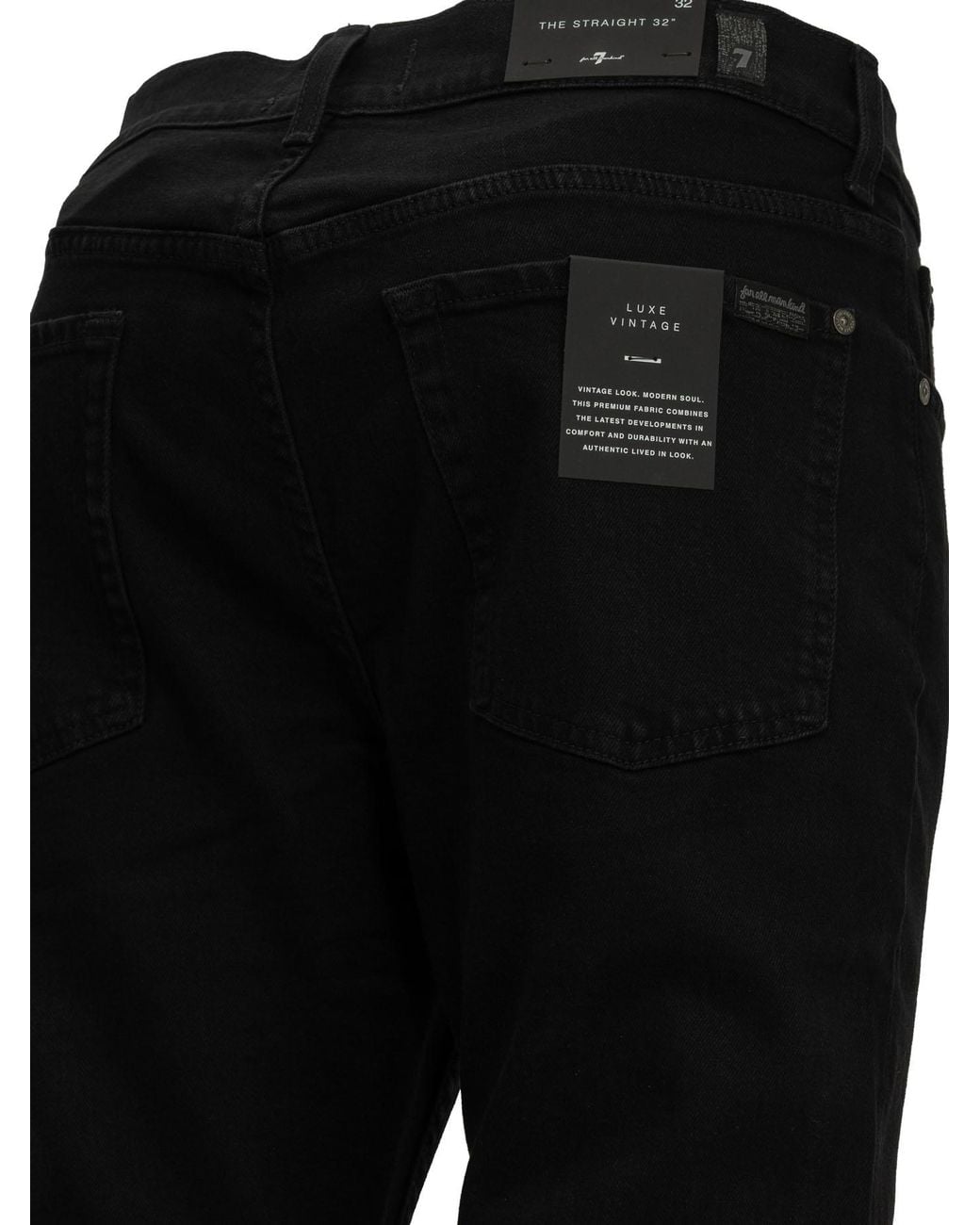 7 For All Mankind Black Slim Fit Jeans for men