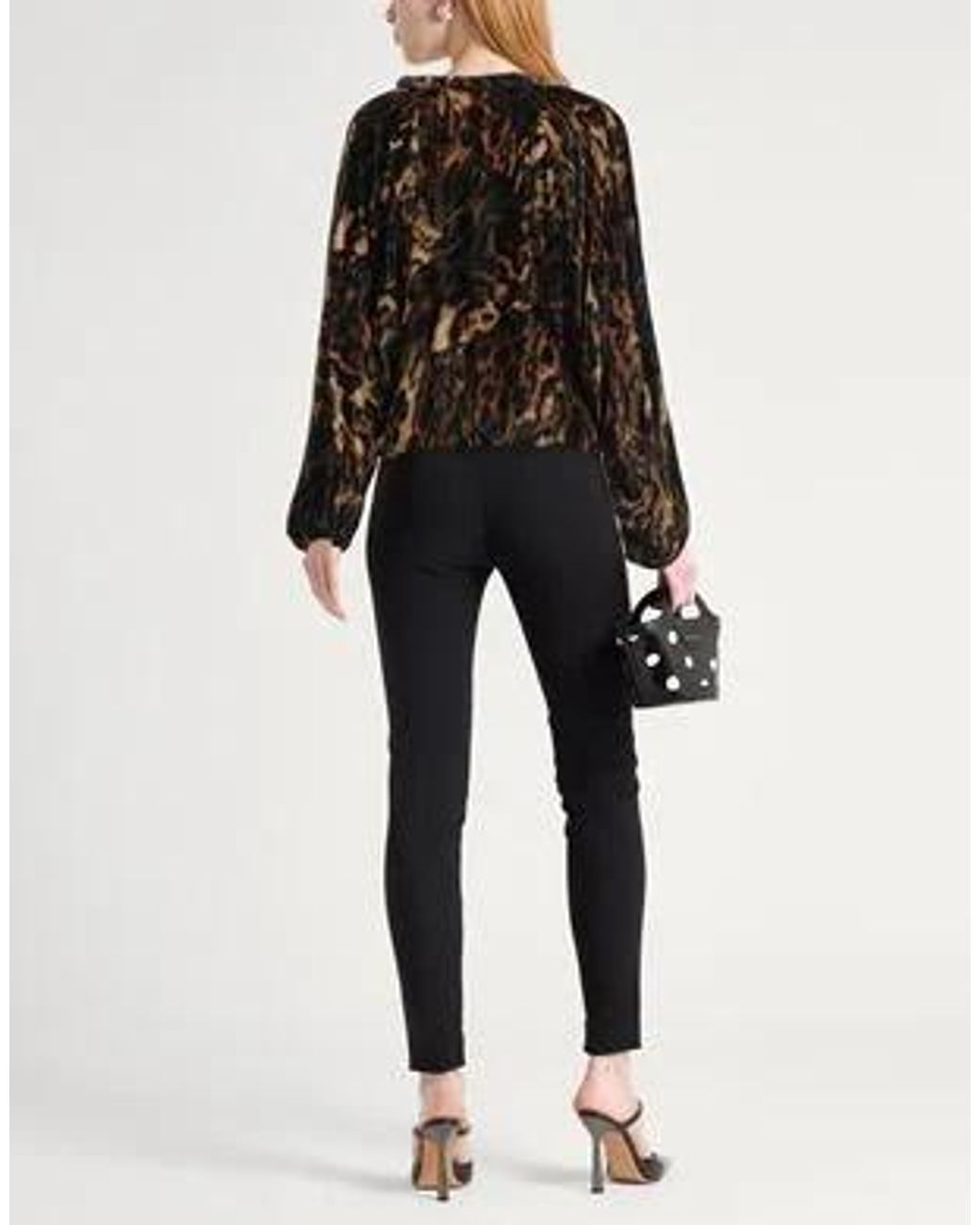 Isabel Marant Black Leopard Print Velvet Cropped Long Sleeve Top