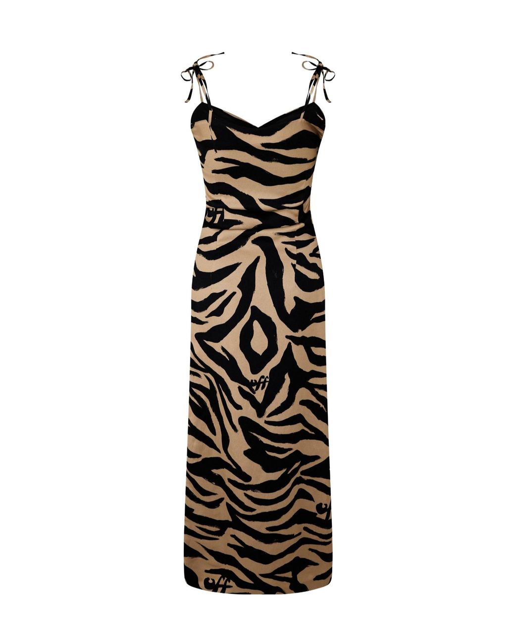 Off-White c/o Virgil Abloh Black Zebra Midi Dress