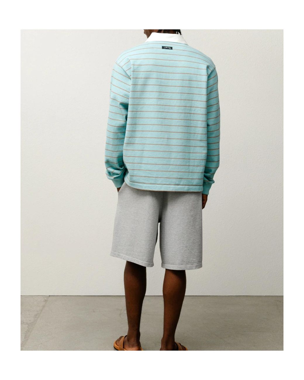 Stussy Blue Striped Rugby Shirt for men