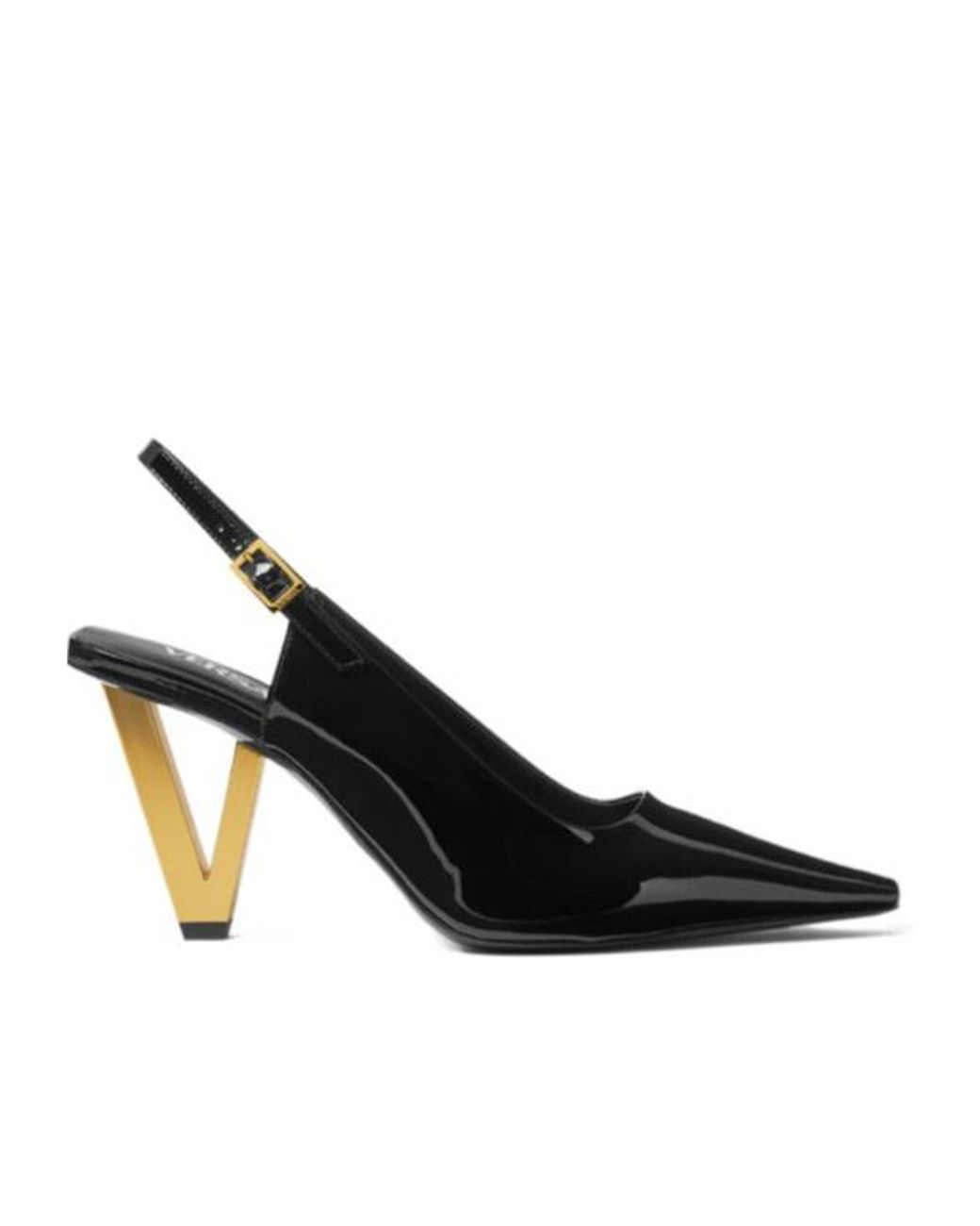 Versace Black V2025 Slingback Pumps