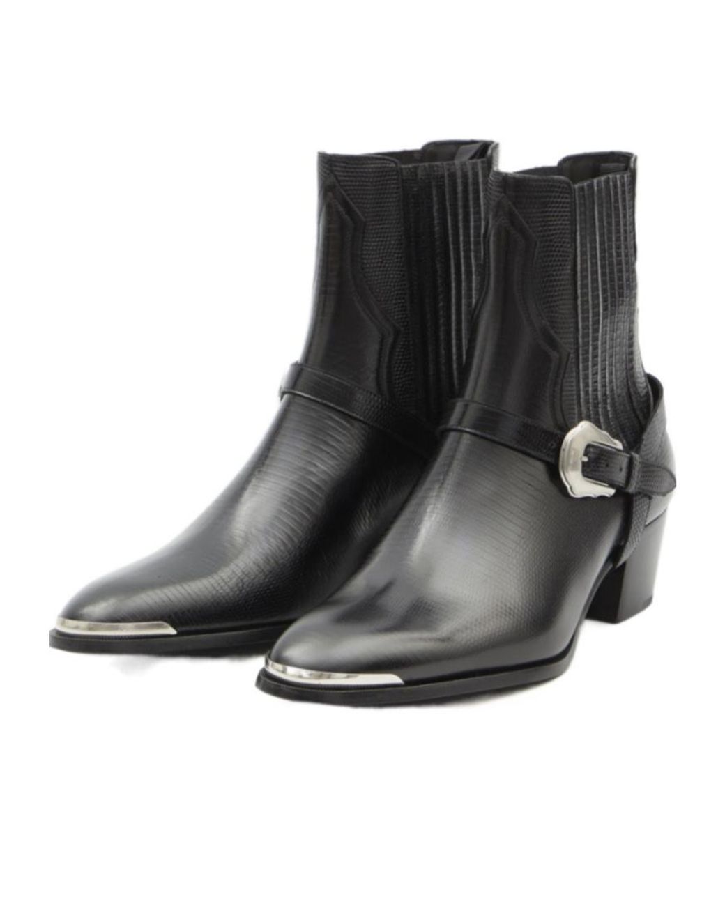 Céline Black Western Chelsea Isaac Boot With Harness And Metal Toe for men