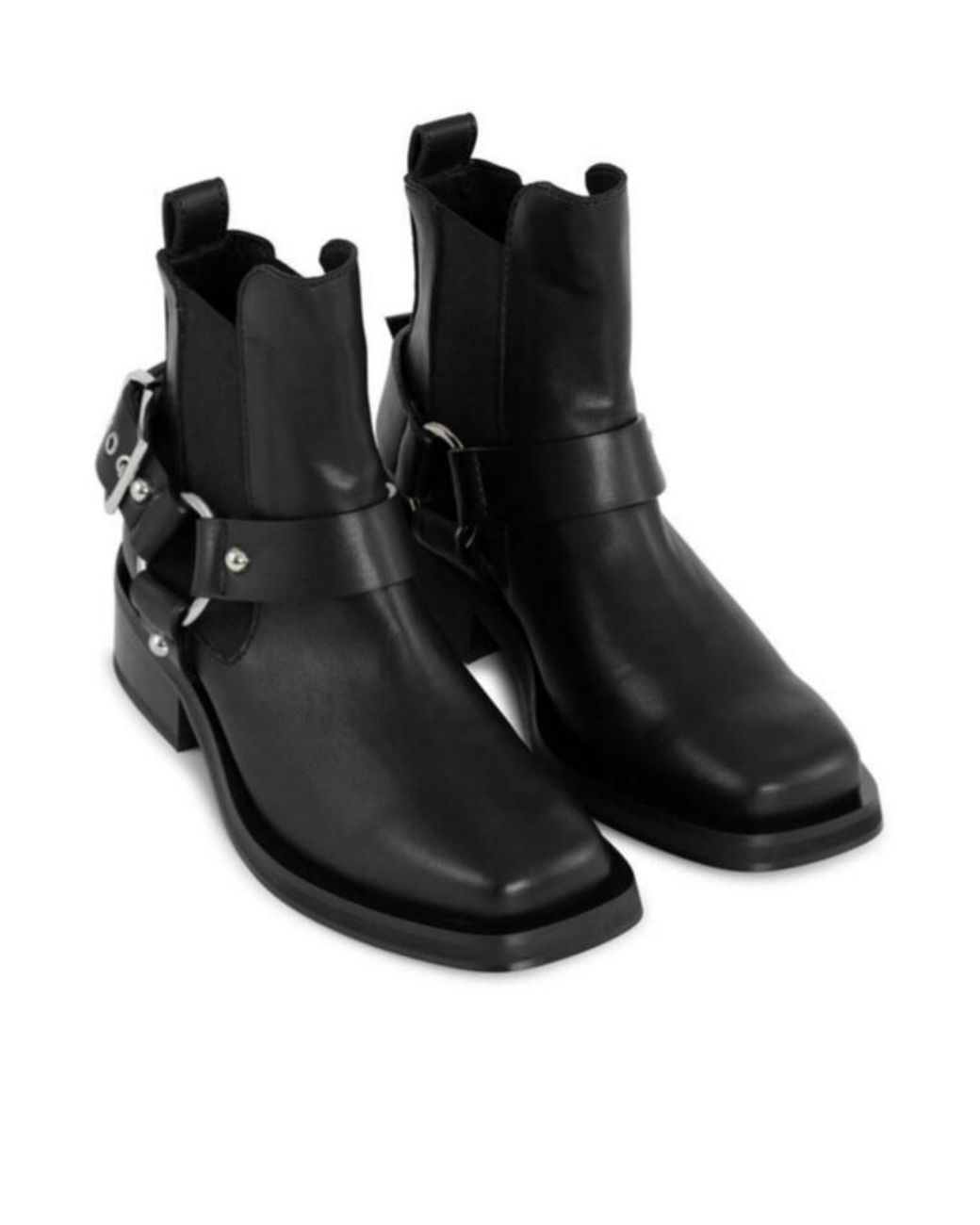 Ganni Black Low Cut Biker Chelsea Boots