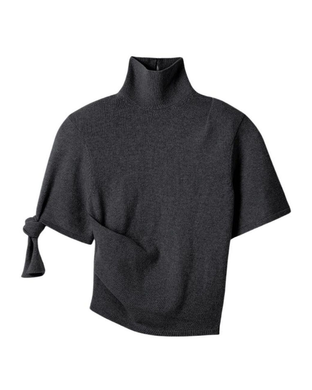 Jacquemus Black Mock-Neck Short-Sleeve Knit Top