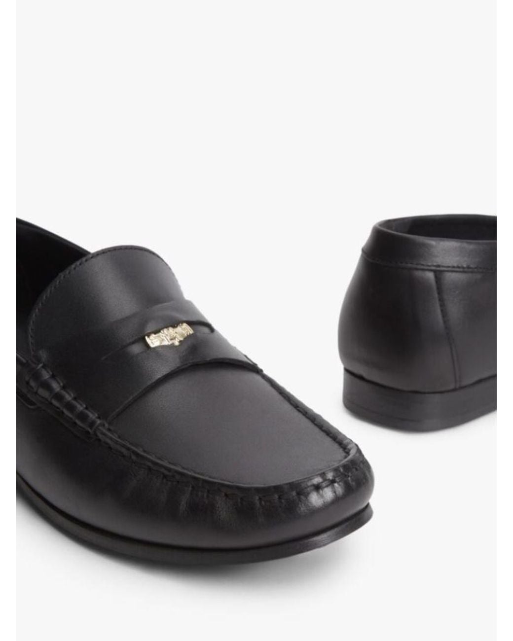 Tommy Hilfiger Black Metal Detail Flat Shoes
