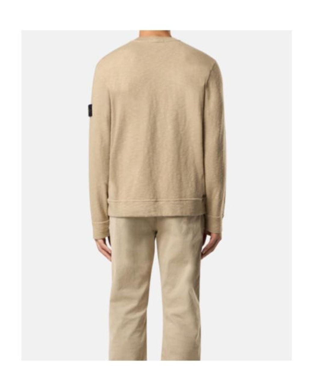 Stone Island Natural Logo Patch Crewneck Sweatshirt for men