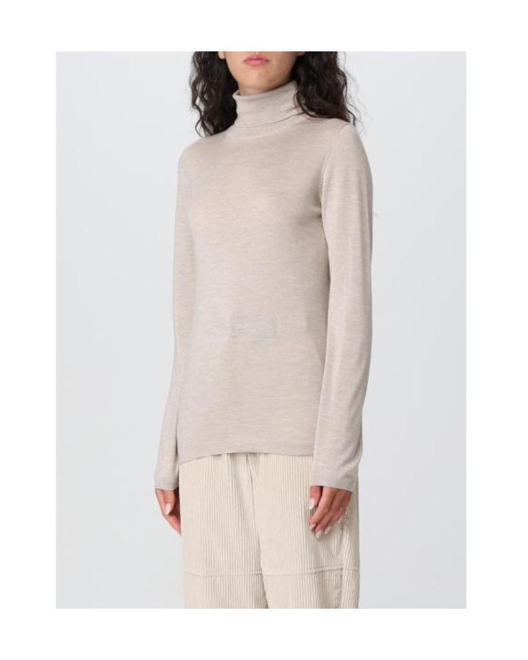 Brunello Cucinelli Natural High-Neck Sweater