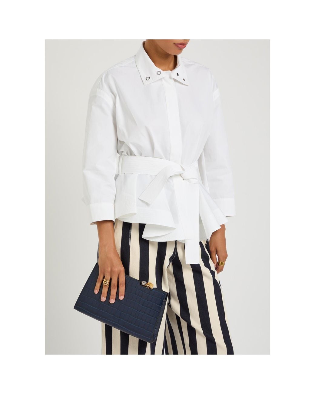 Jacquemus Blue Croc Embossed Shoulder Bag