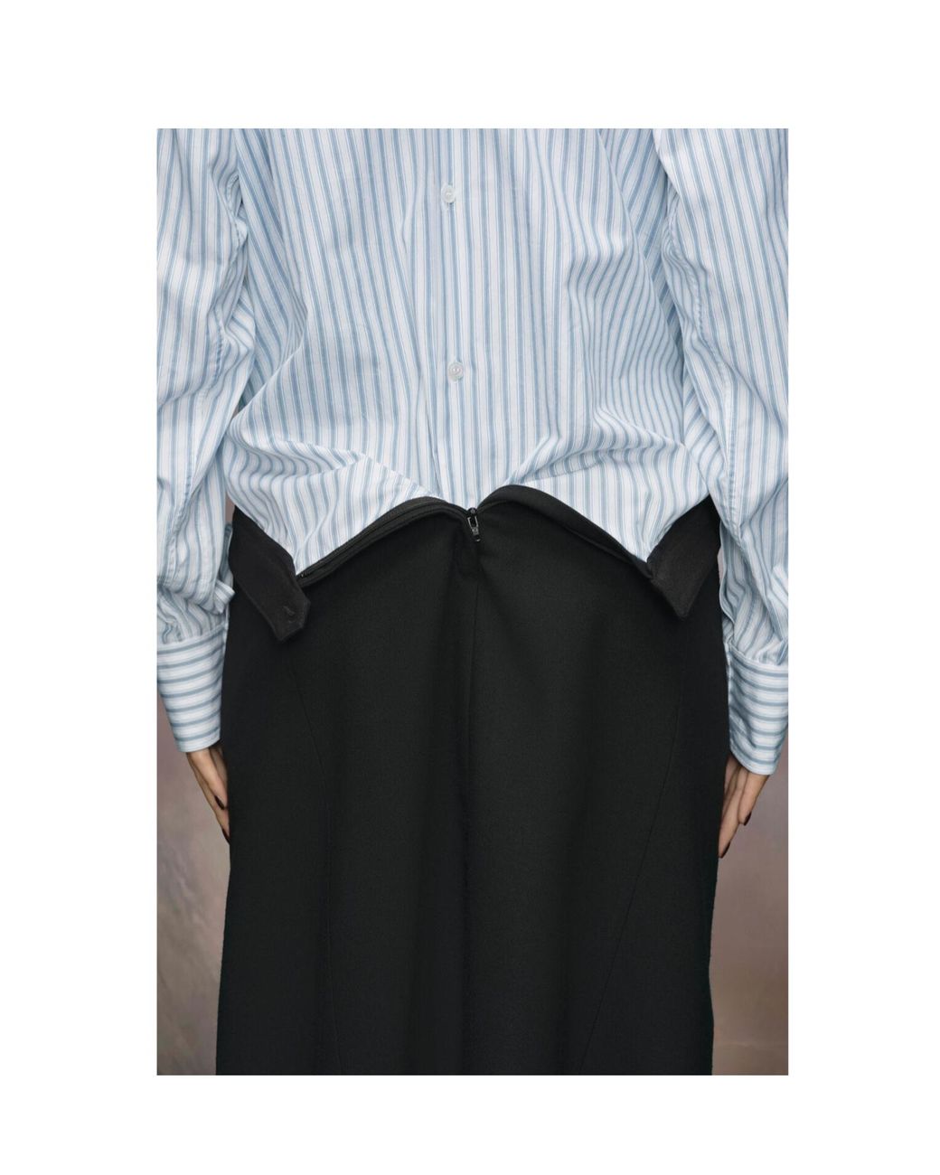 Maison Margiela White Reversed Stripe Shirtdress