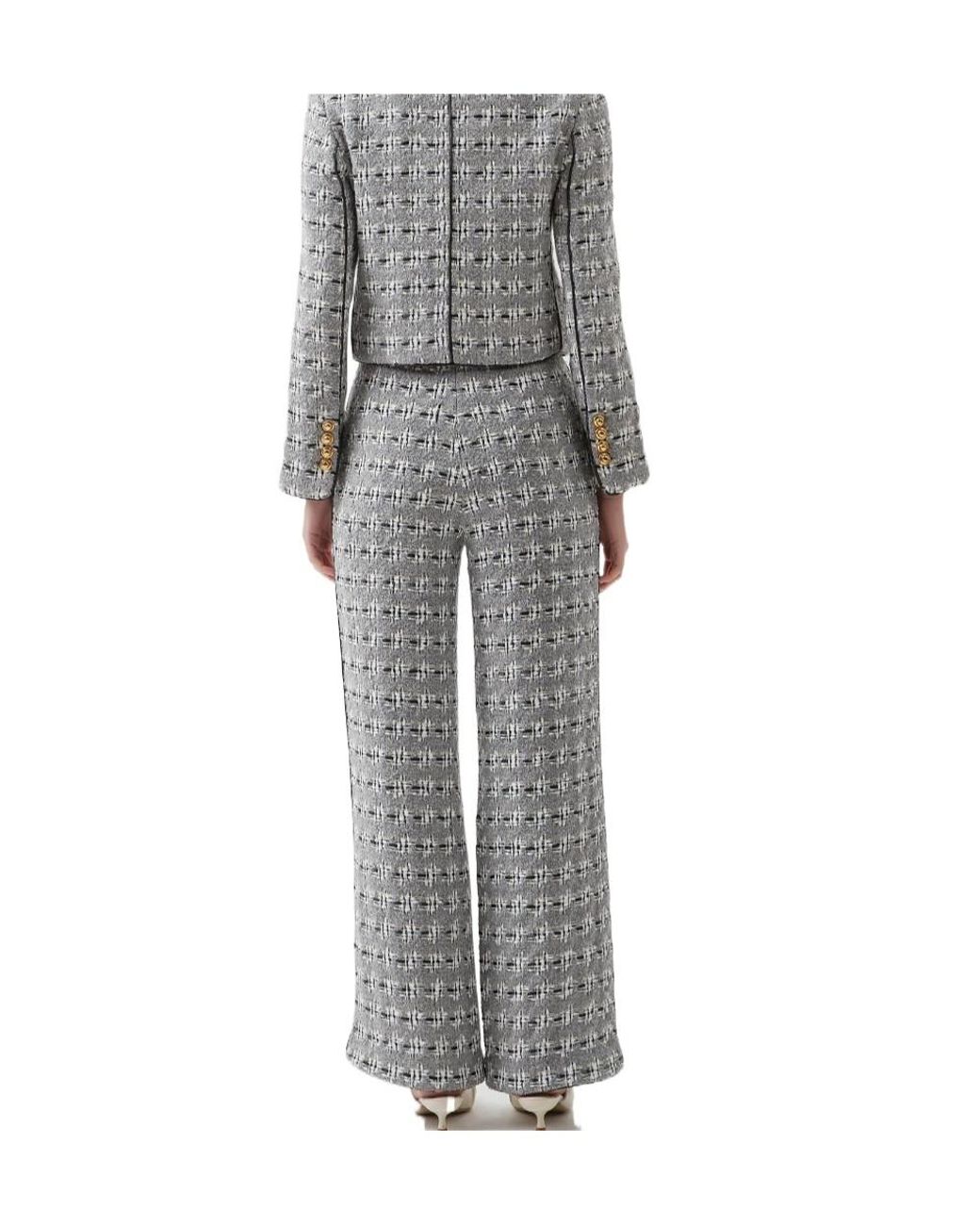 Marissa Chiara Gray Plaid Casual Pants