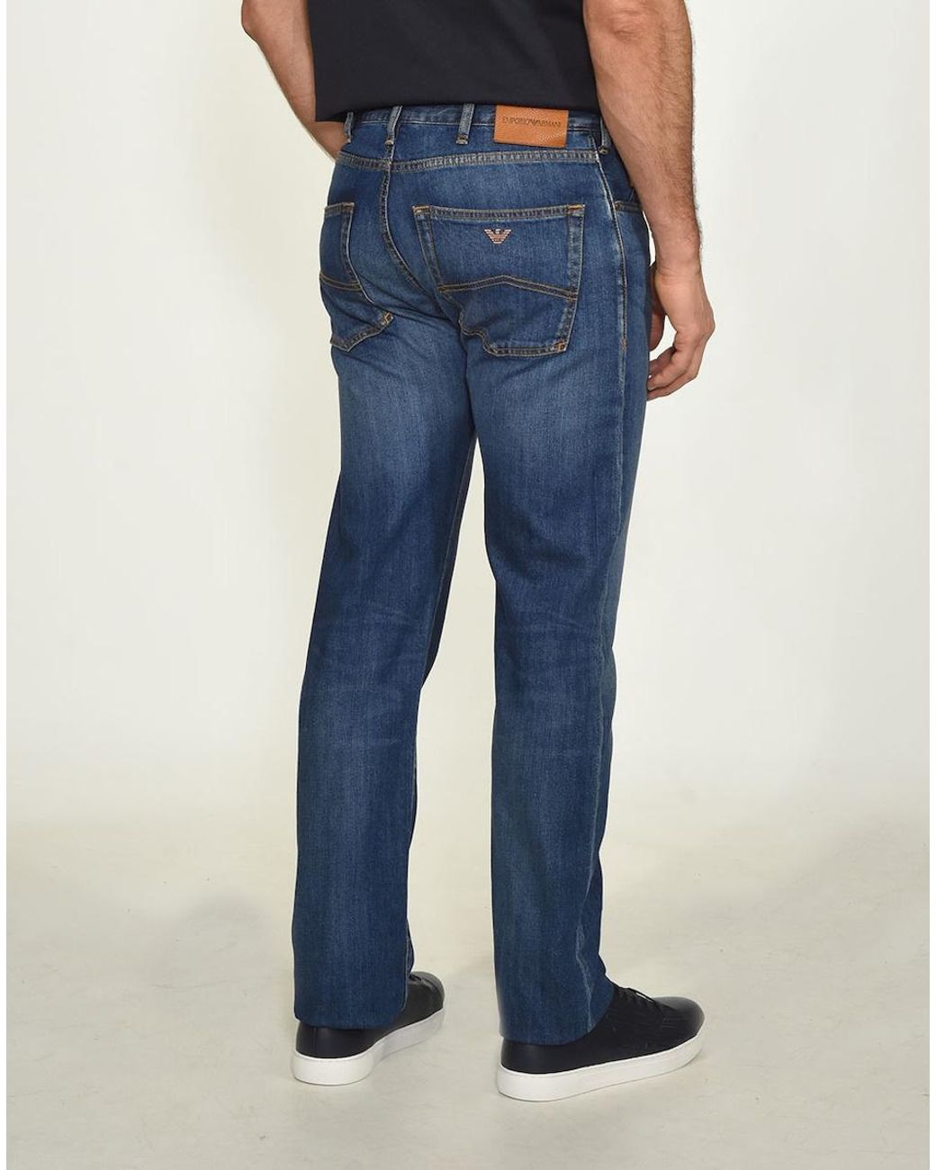 Emporio Armani Blue Straight Jeans for men