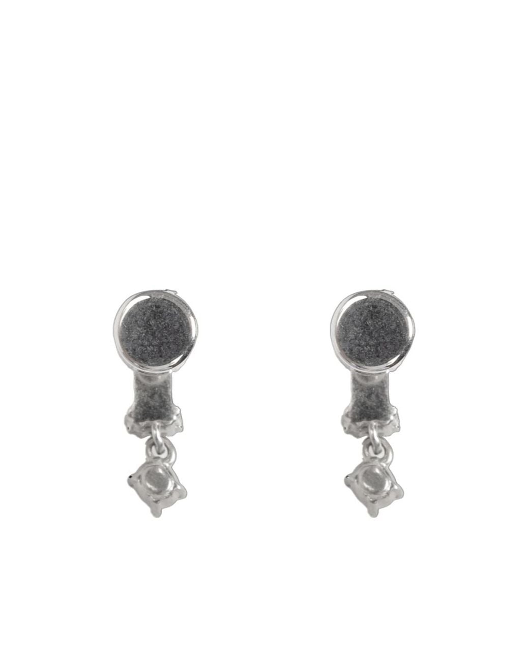 Jil Sander White Crystal Drop Earrings