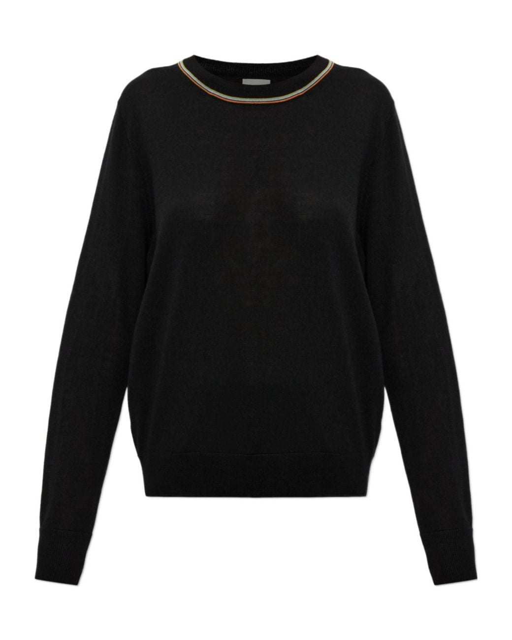 Paul Smith Black Stripe-Trim Crew Neck Knitted Sweater