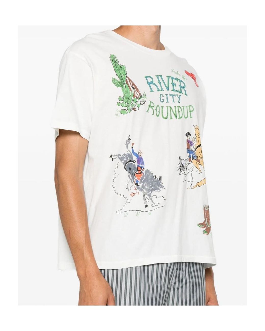 Bode Blue River City Graphic-Print T-Shirt for men