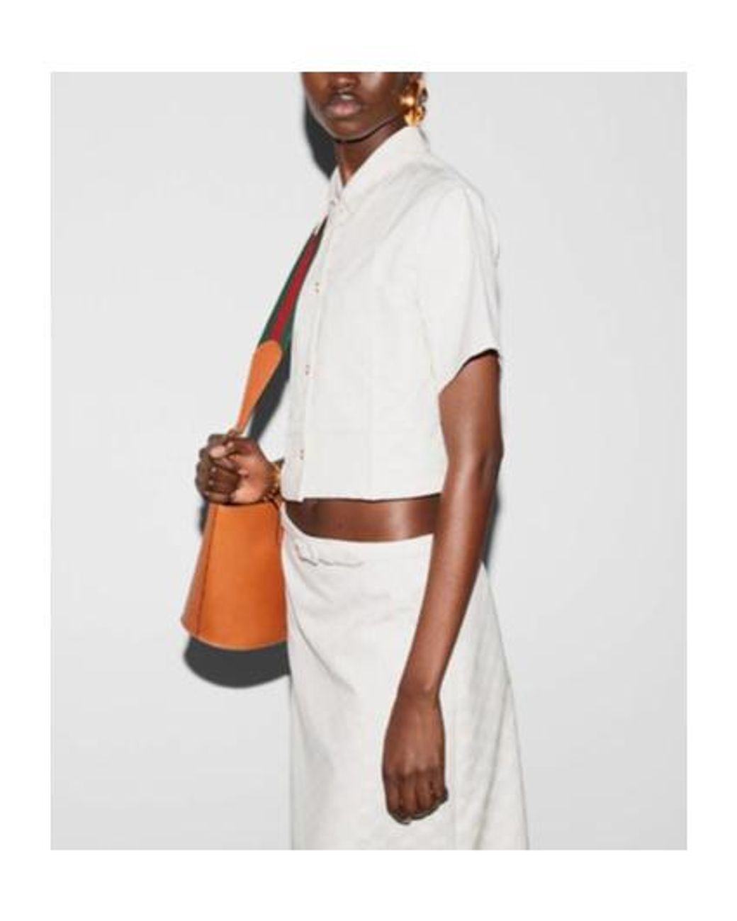 Gucci White Gg Cotton Gabardine Shirt