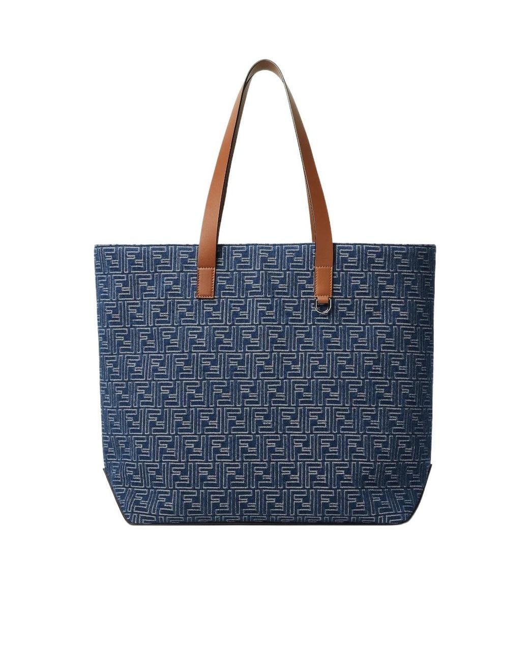Fendi Blue Ff Jacquard Medium Tote Bag for men