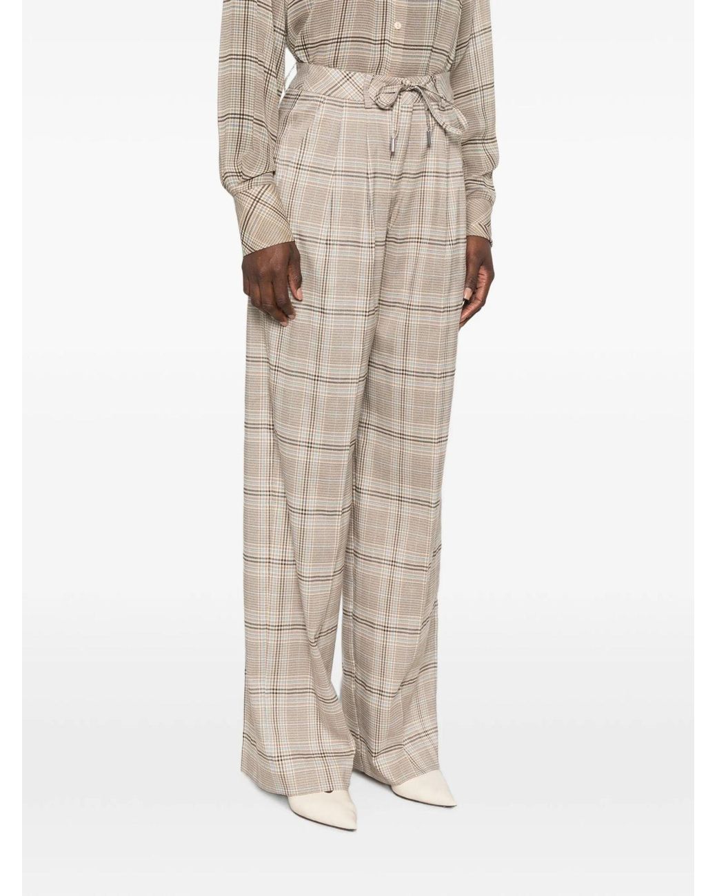 ERMANNO FIRENZE Gray Checked Casual Trousers