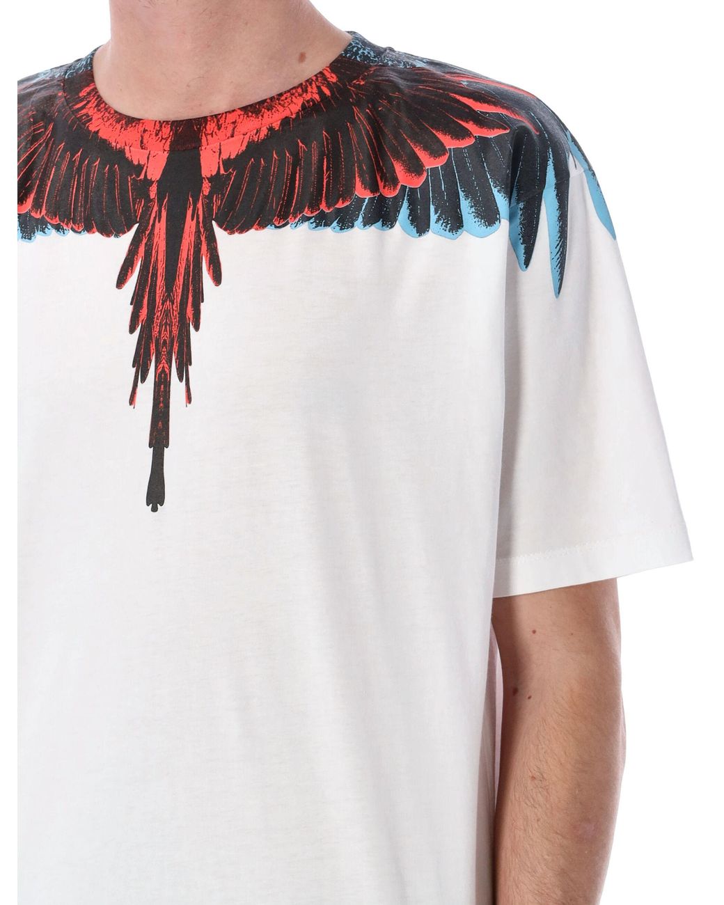Marcelo Burlon White County Of Milan Icon Wings Printed Crewneck T-Shirt for men