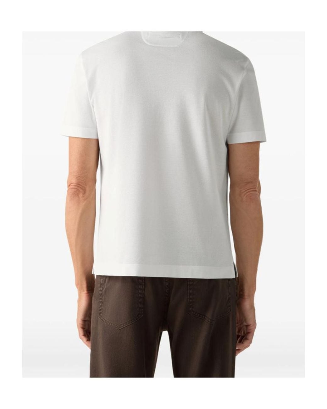 Zegna White Classic Short-Sleeve Polo Shirt for men