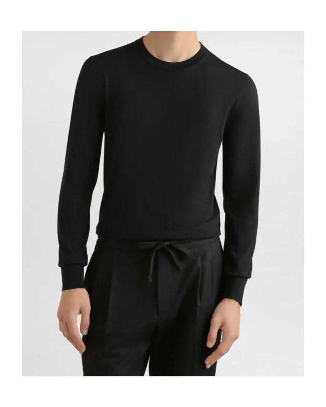 Dolce & Gabbana Black Logo Embroidered Crewneck Pullover for men