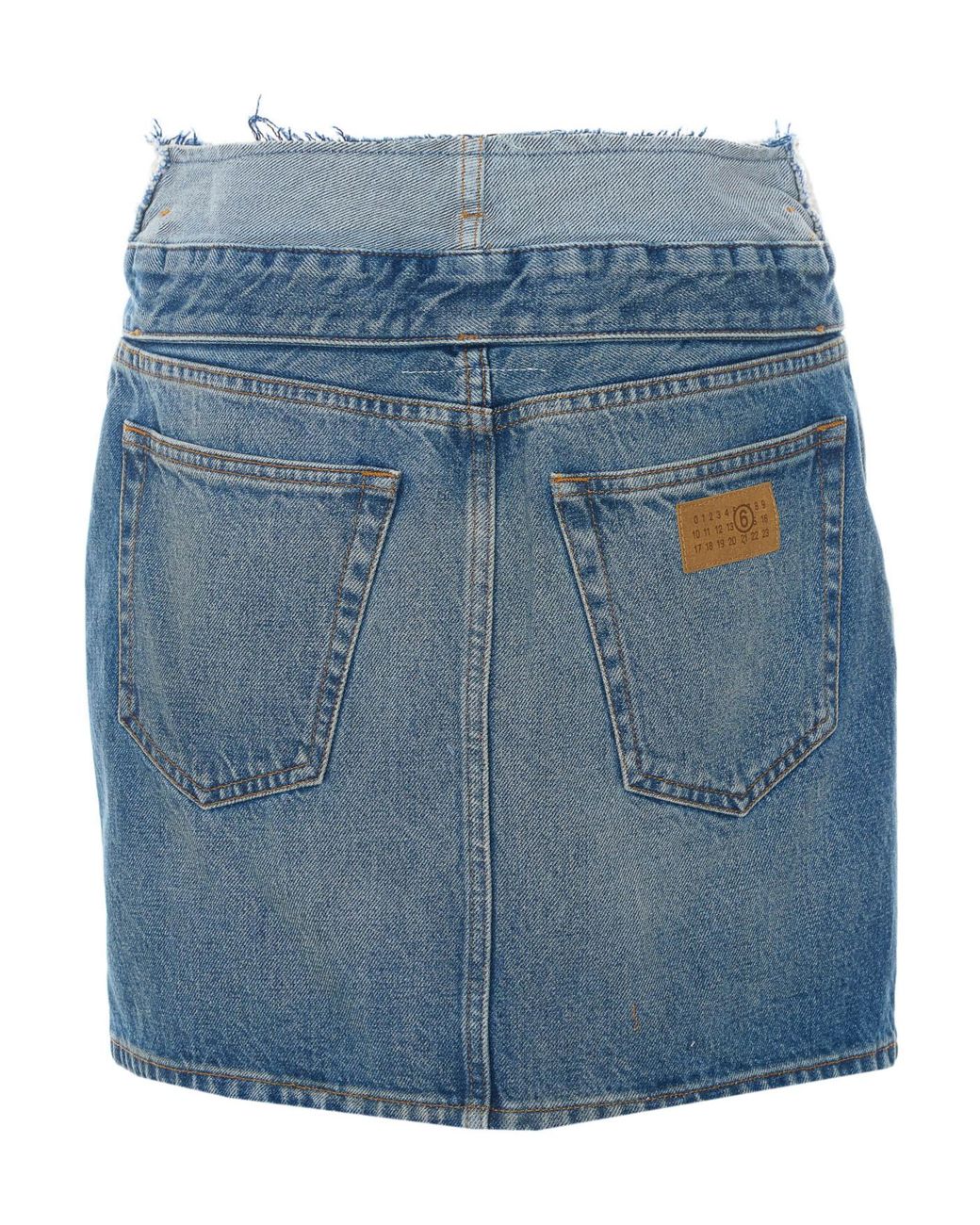 MM6 by Maison Margiela Blue Exposed Waistband Denim Skirt