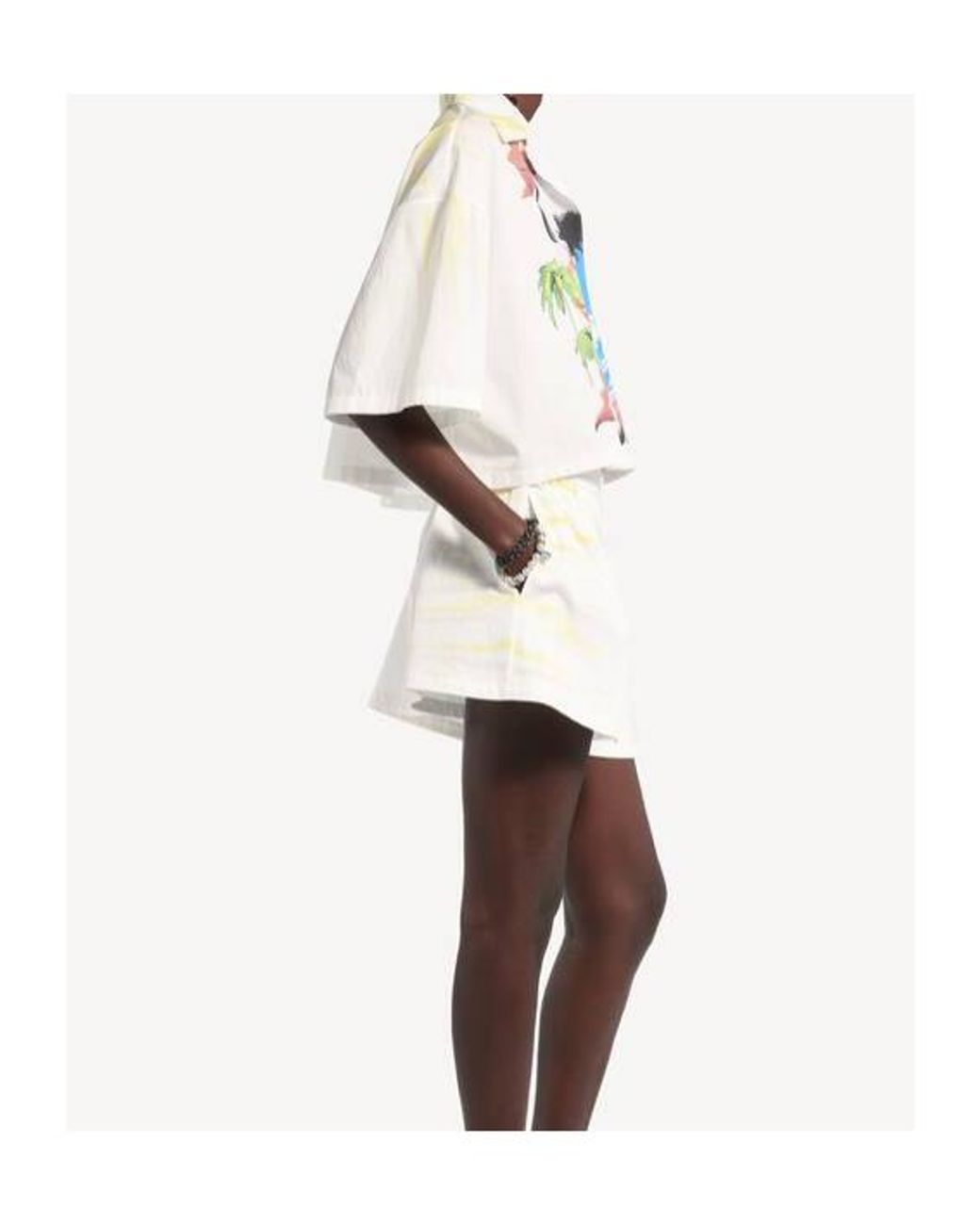 Balenciaga White Extreme Tie Dye Bowling Shirt