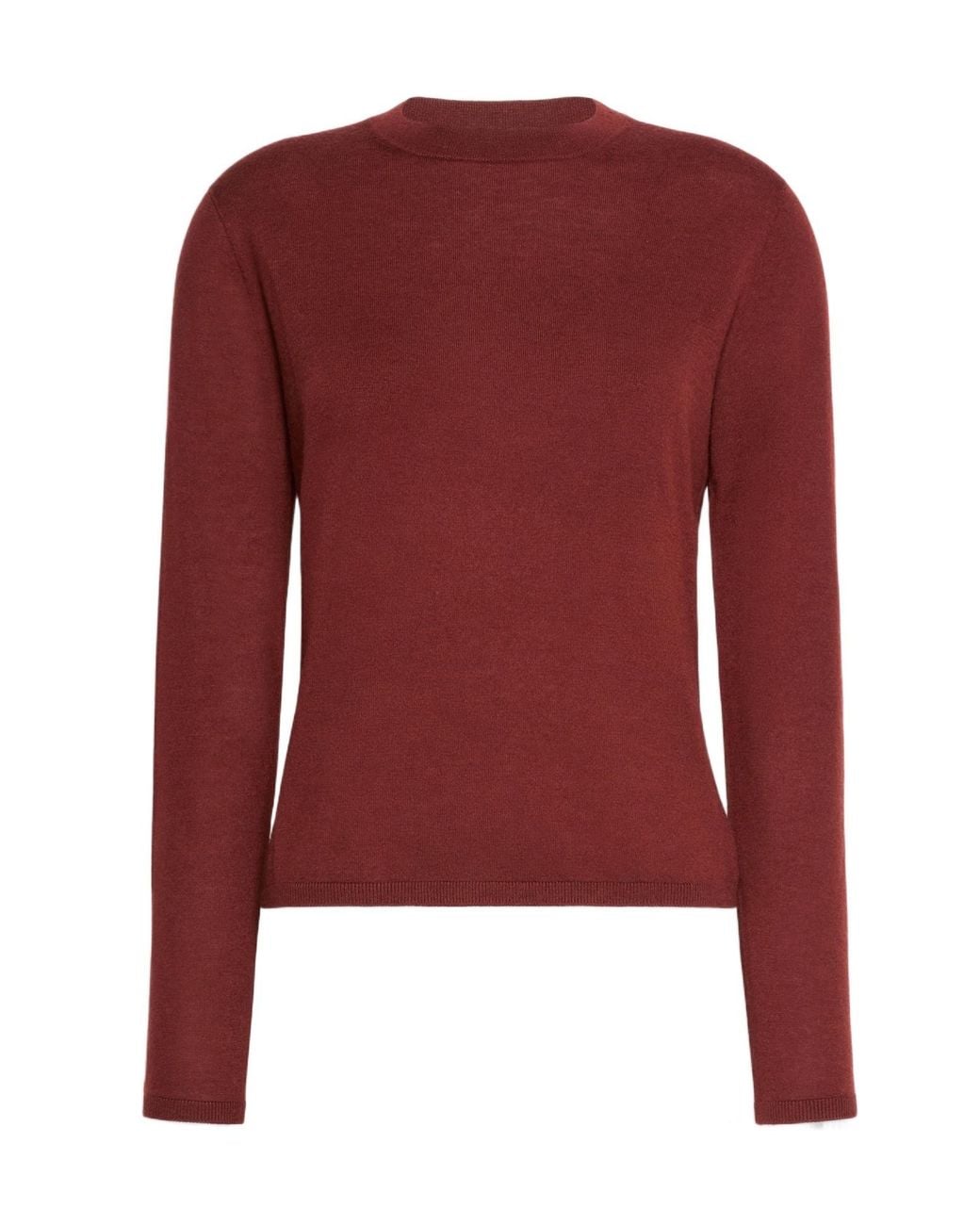 Max Mara Red Cashmere Yarn Crew-Neck Sweater