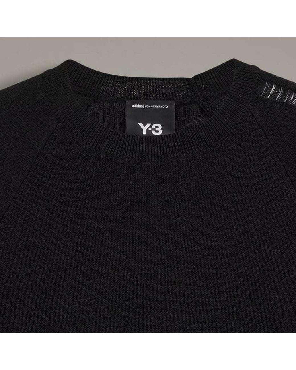Y-3 Black Knit Crewneck Jumper for men