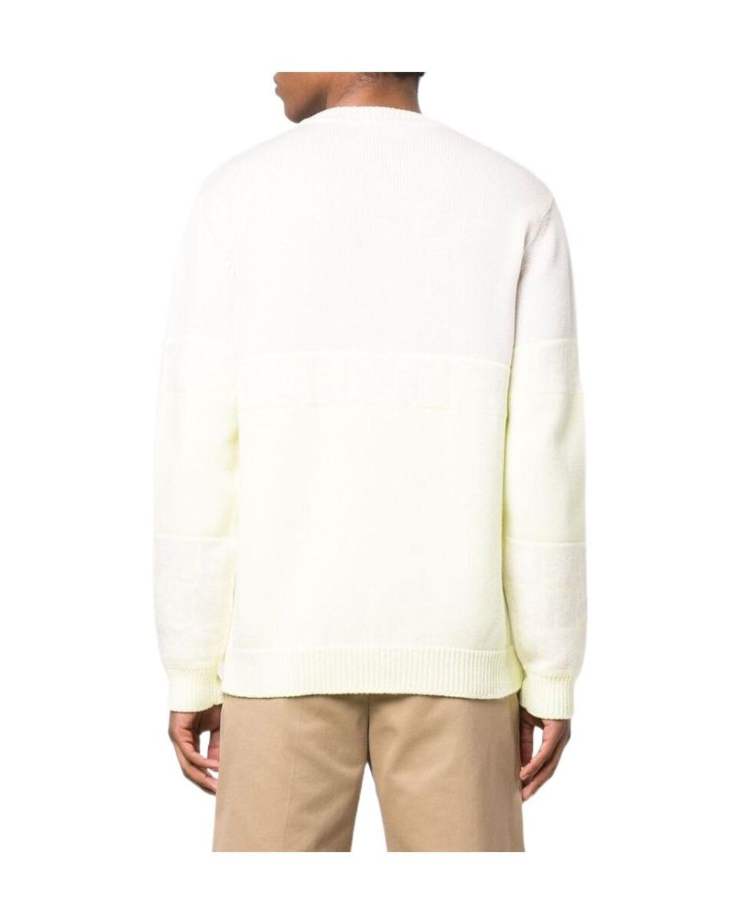 Fendi White Ff Karligraphy Two-Toned Jumper for men