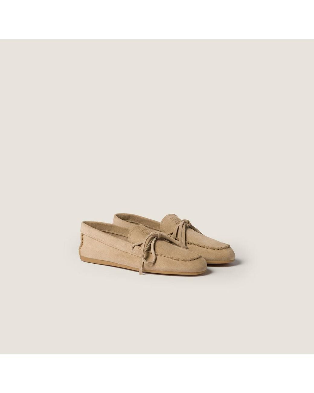 Miu Miu Brown Bow-Detailed Loafers