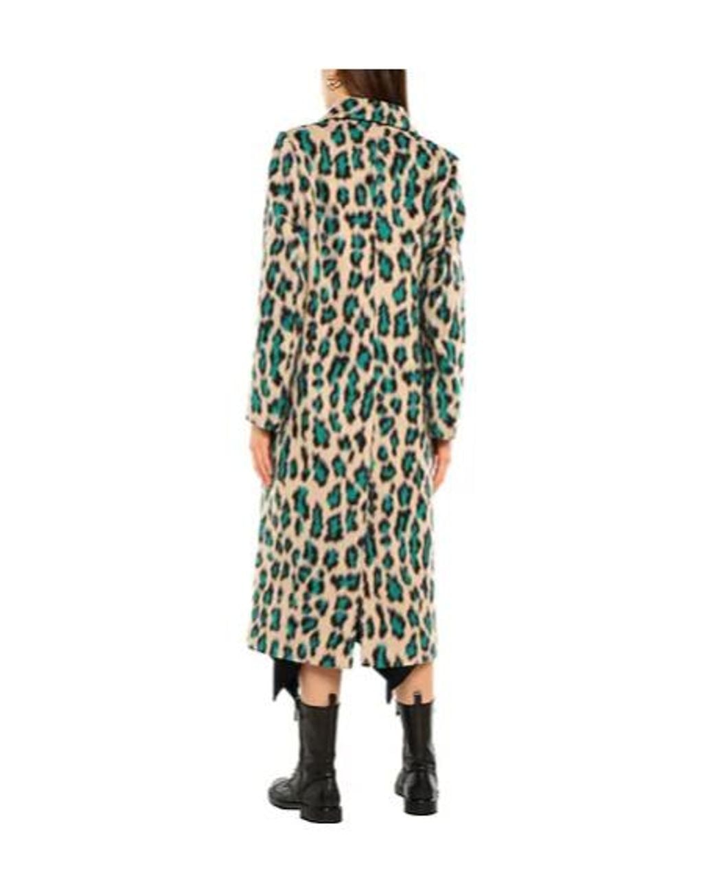 MM6 by Maison Margiela Green Longsleeve Leopard Print Overcoat