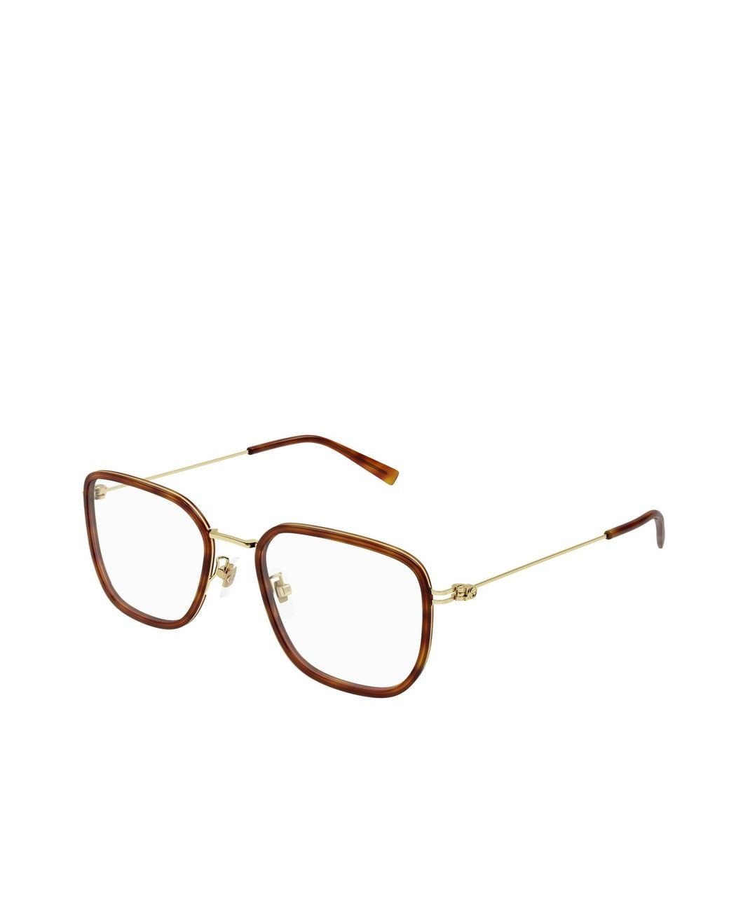Gucci Metallic Eyewear Square Frame Glasses for men
