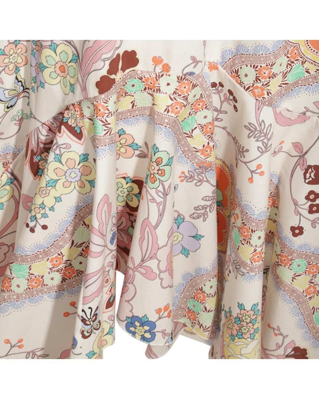 Etro White Paisley Printed Midi Skirt