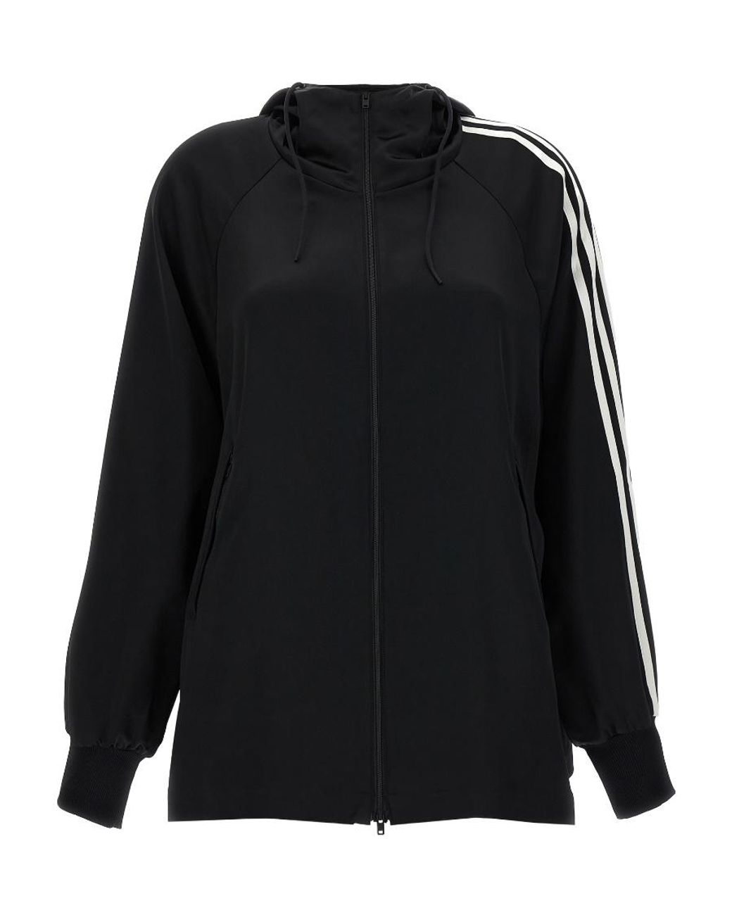 Y-3 Black Stripe Detailed Zip-Up Jacket