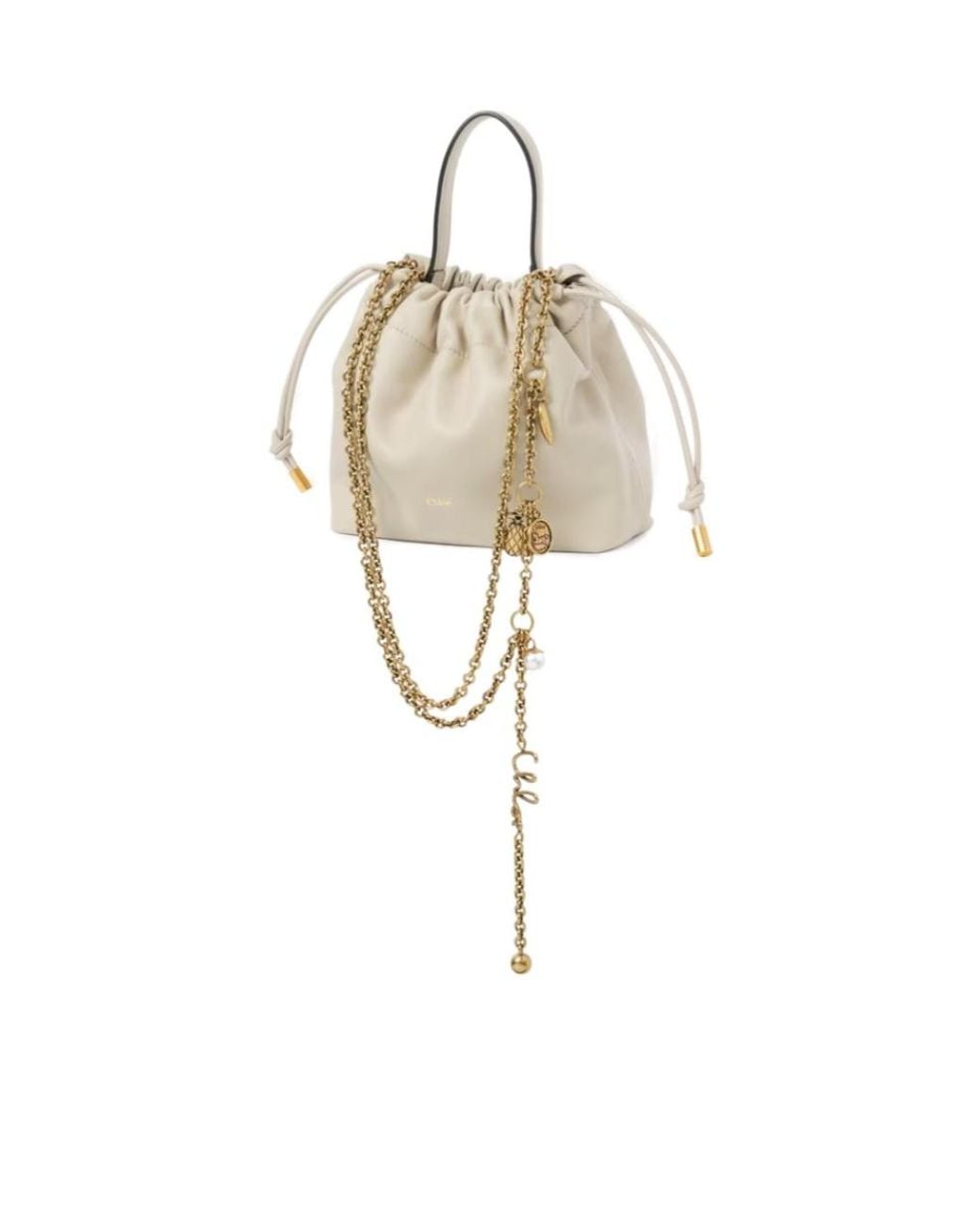 Chloé White Chloé Icons Mini Drawstring Shoulder Bag