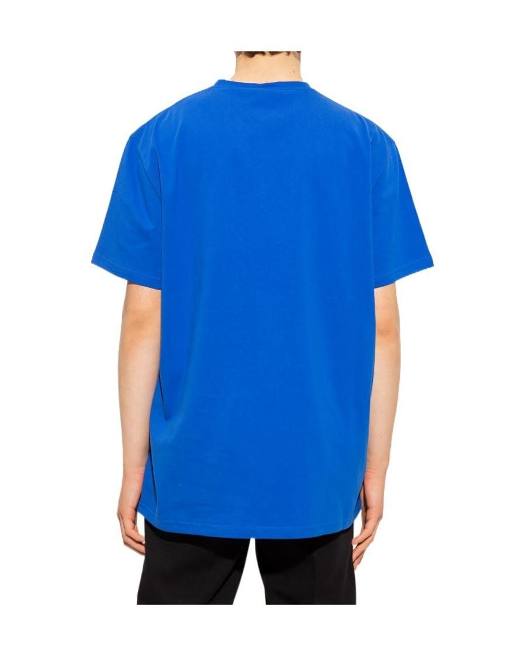 McQueen Blue Logo Printed Crewneck T-Shirt for men