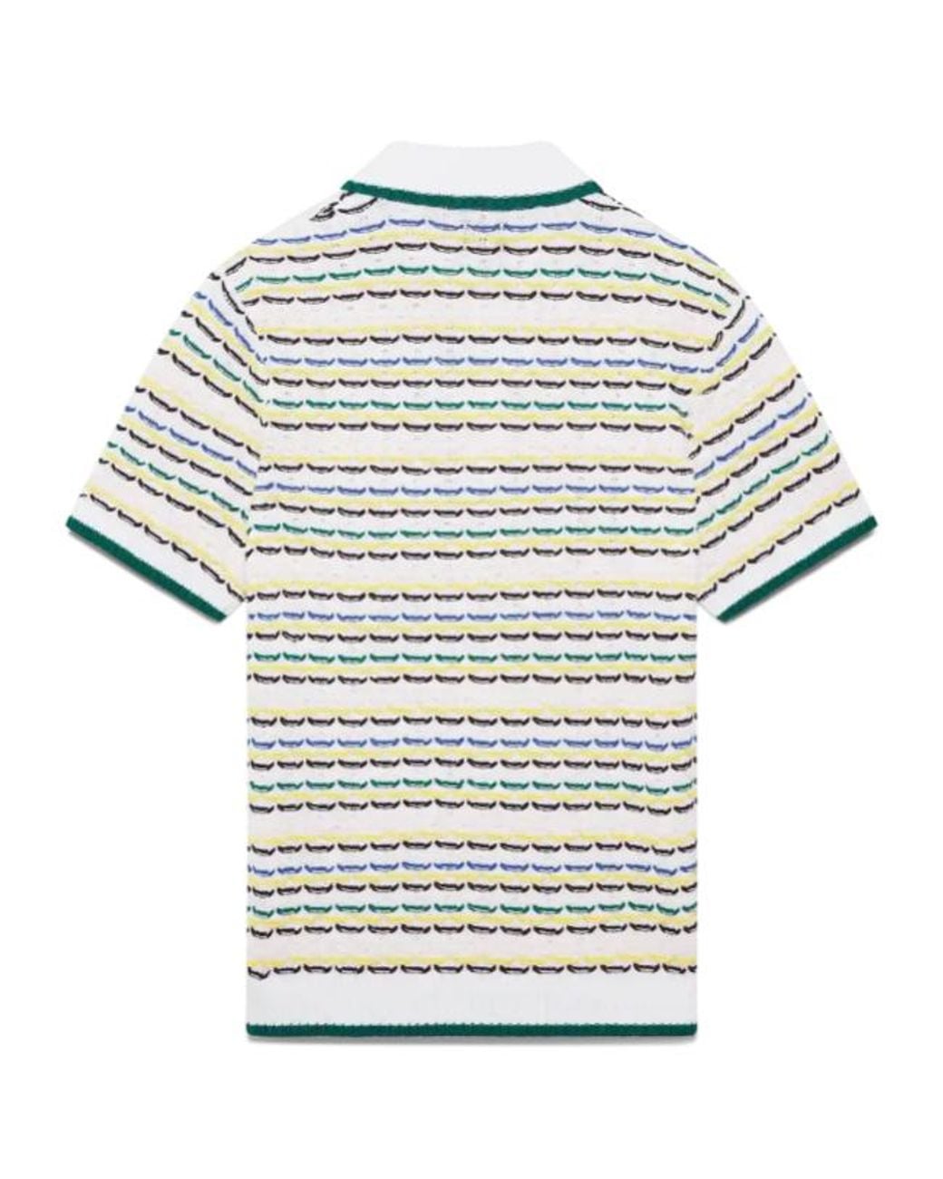 Casablanca White Tuck Stitch Short Sleeved Polo Shirt for men