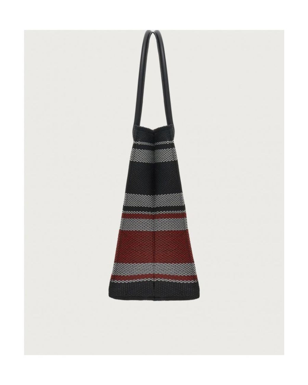 Ferragamo Black Ferragamo Logo Jacquard Signature Tote Bag