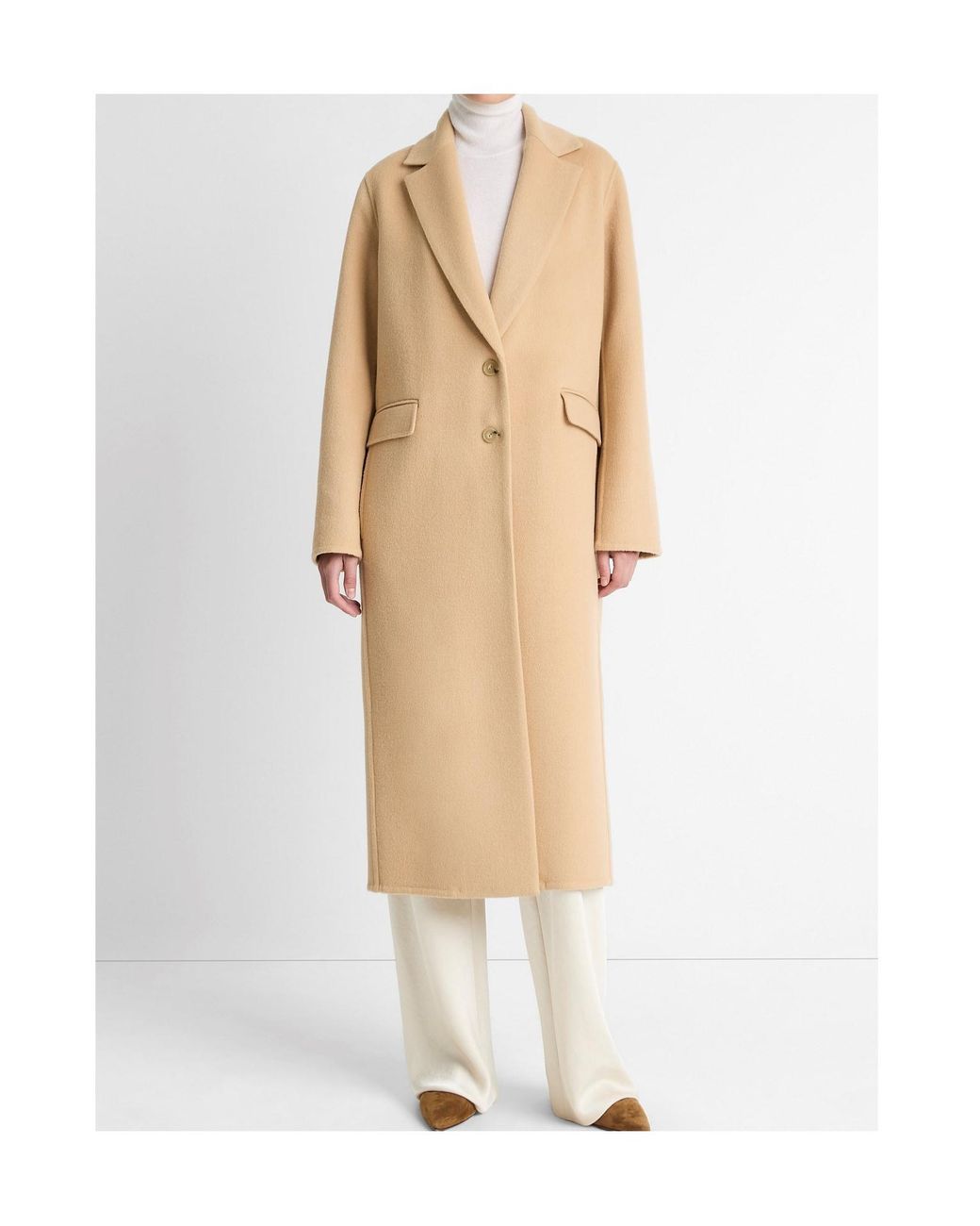 Vince Natural Single-Breasted Classic Coat