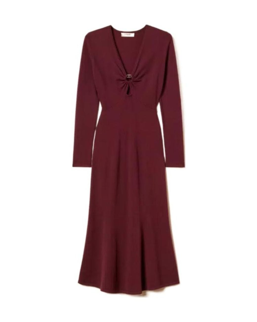 Twinset Red Oval T Knitted Midi Dress