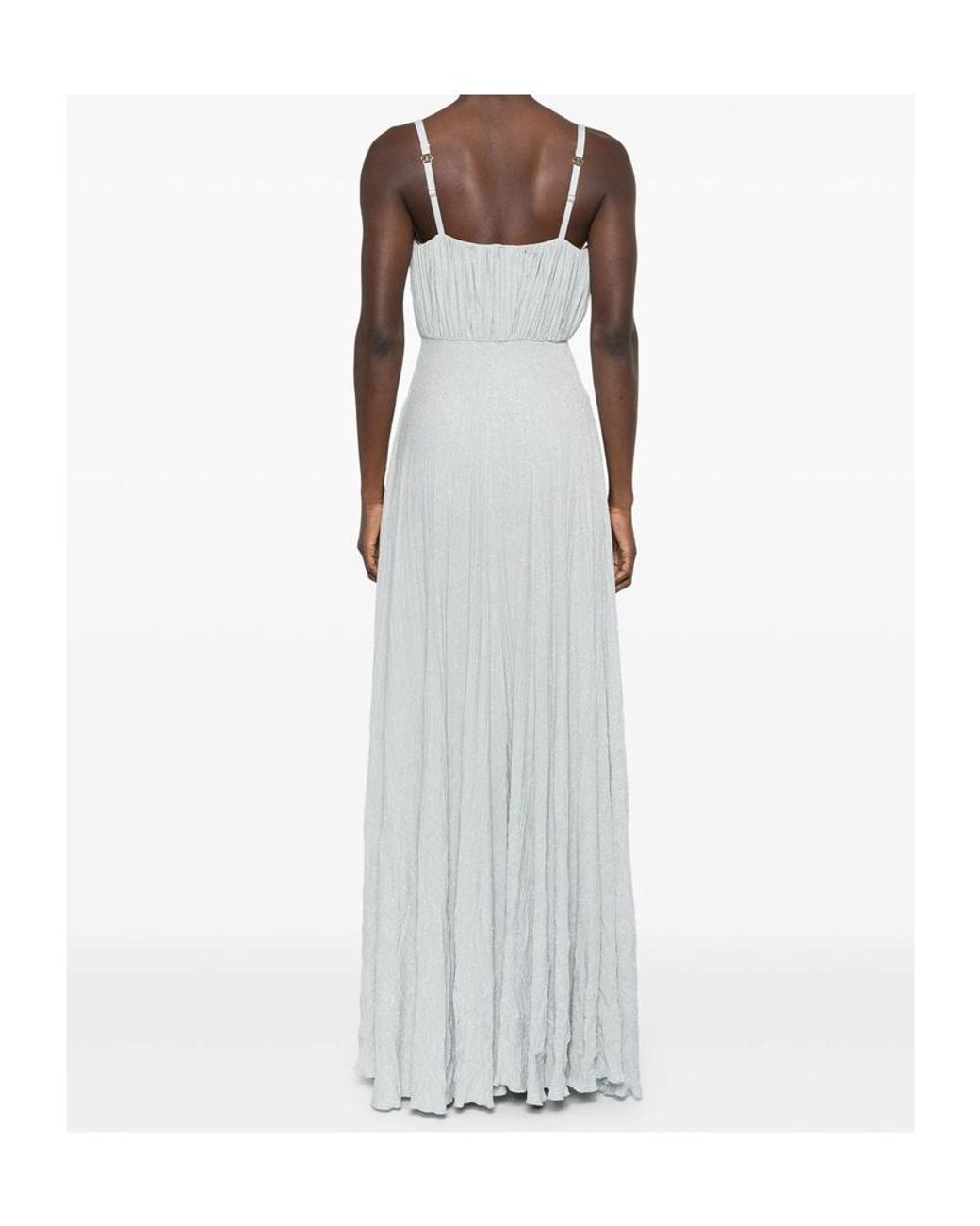Elisabetta Franchi White Embroidered Flower Carpet Dress