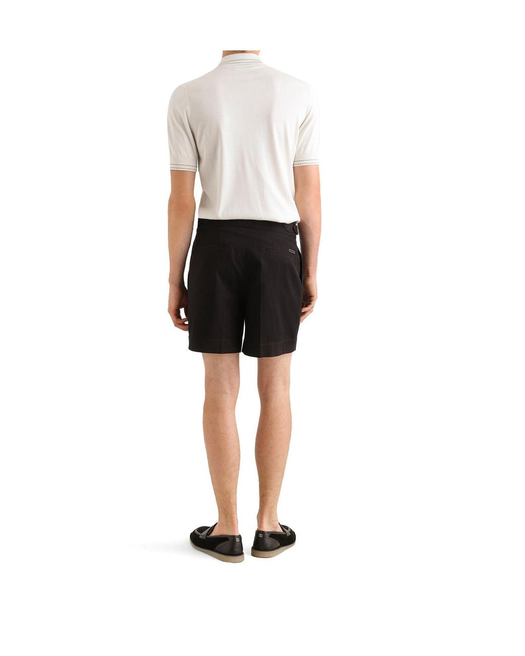 Dolce & Gabbana White Silk Short-Sleeve Polo Shirt for men