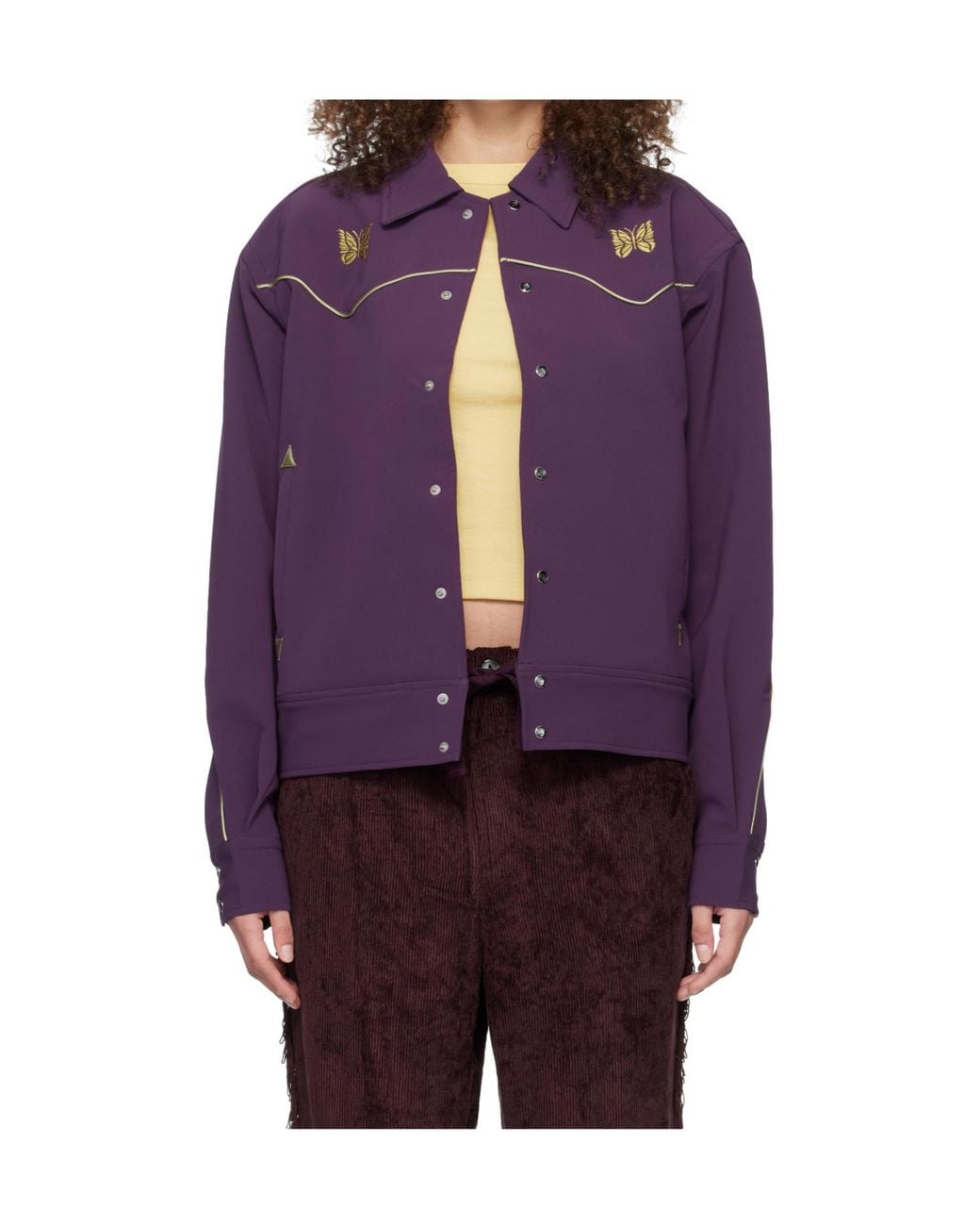 Needles Purple Long-Sleeved Casual Jacket for men