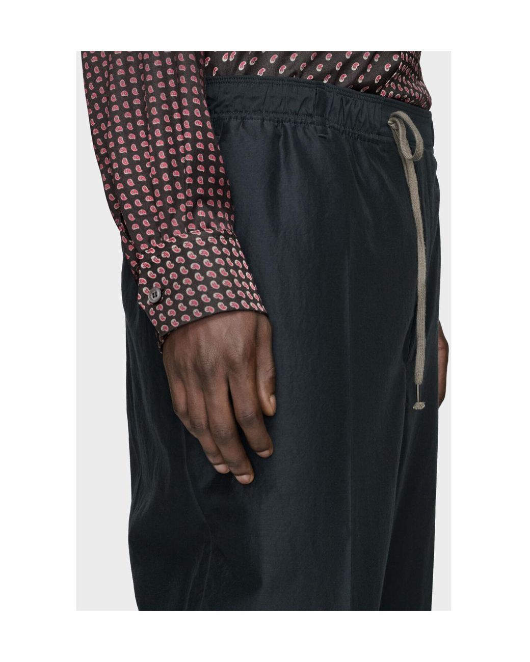 Maison Margiela Black Drawstring Waist Pants for men